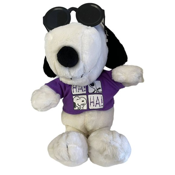 Vintage Hasbro Peanuts Stuffed Toy Laughing Snoopy Movable Shades 1999 - Picture 1 of 7